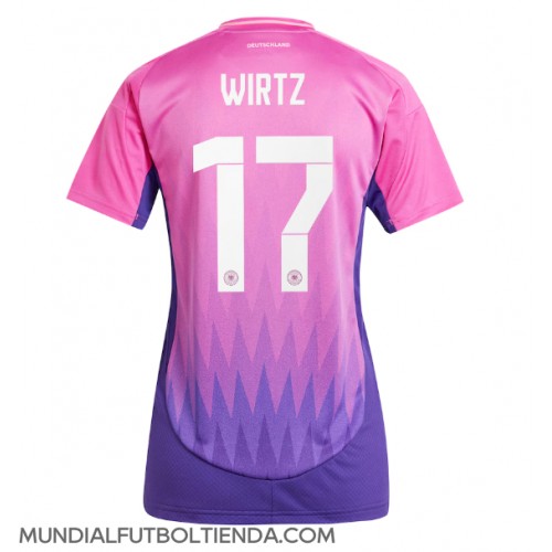 Camiseta Alemania Florian Wirtz #17 Segunda Equipación Replica Eurocopa 2024 para mujer mangas cortas